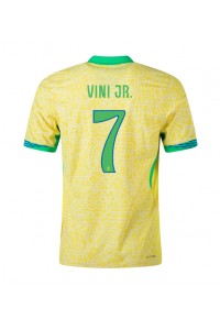 Brazilië Vinicius Junior #7 Voetbaltruitje Thuis tenue Copa America 2024 Korte Mouw